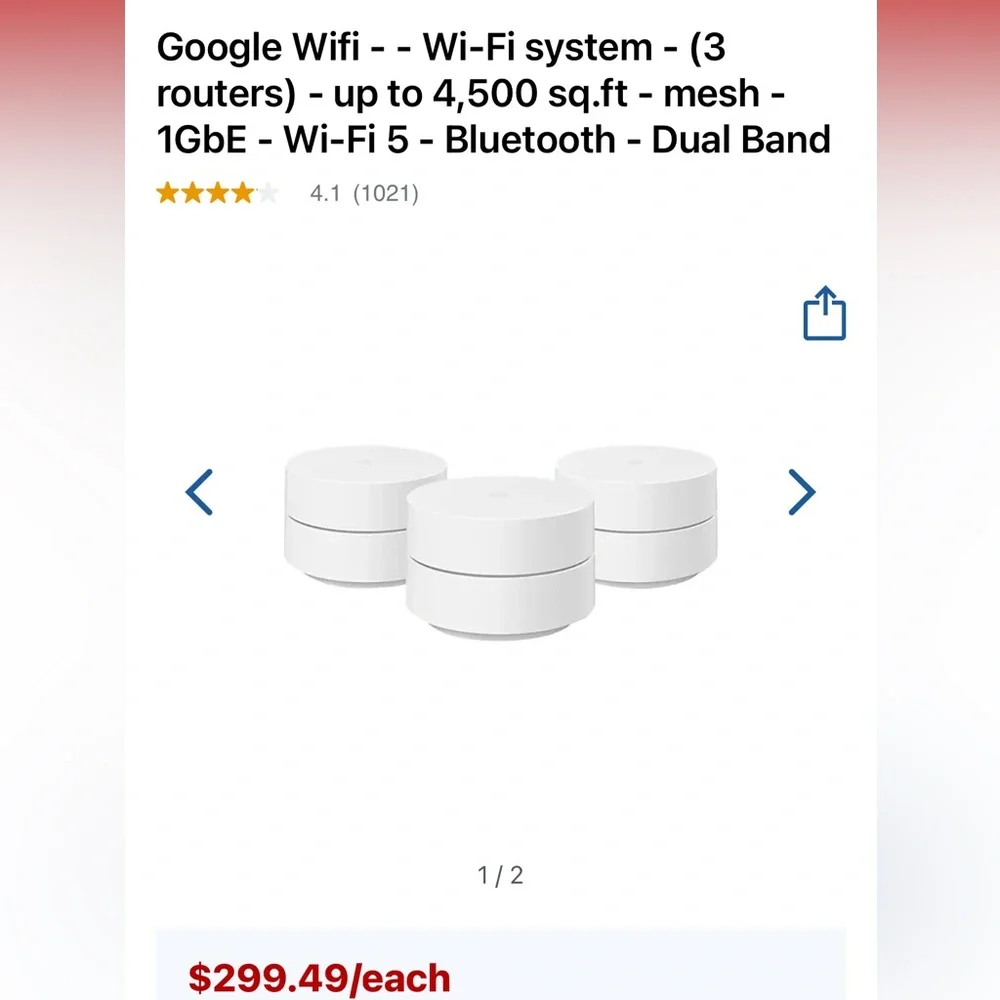 Google Whole Home WiFi System 3 WiFi Points